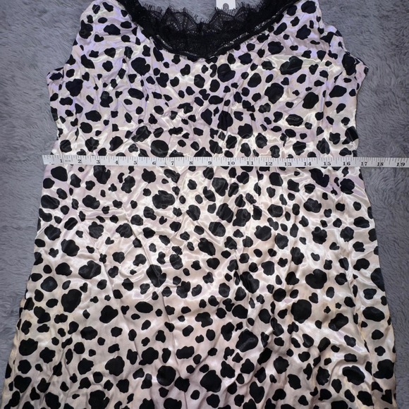 Anthropologie Women's Medium‎ Animal Print Lace Trim Slip Dress Midi Black NEW - Picture 12 of 16